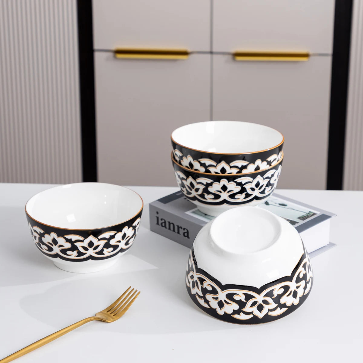 Dinnerware Set for 4-8,Plates and Bowls,Handmade Reactive Glaze Dishes Set,Chip Resistant and Scratch Resistant | Oven