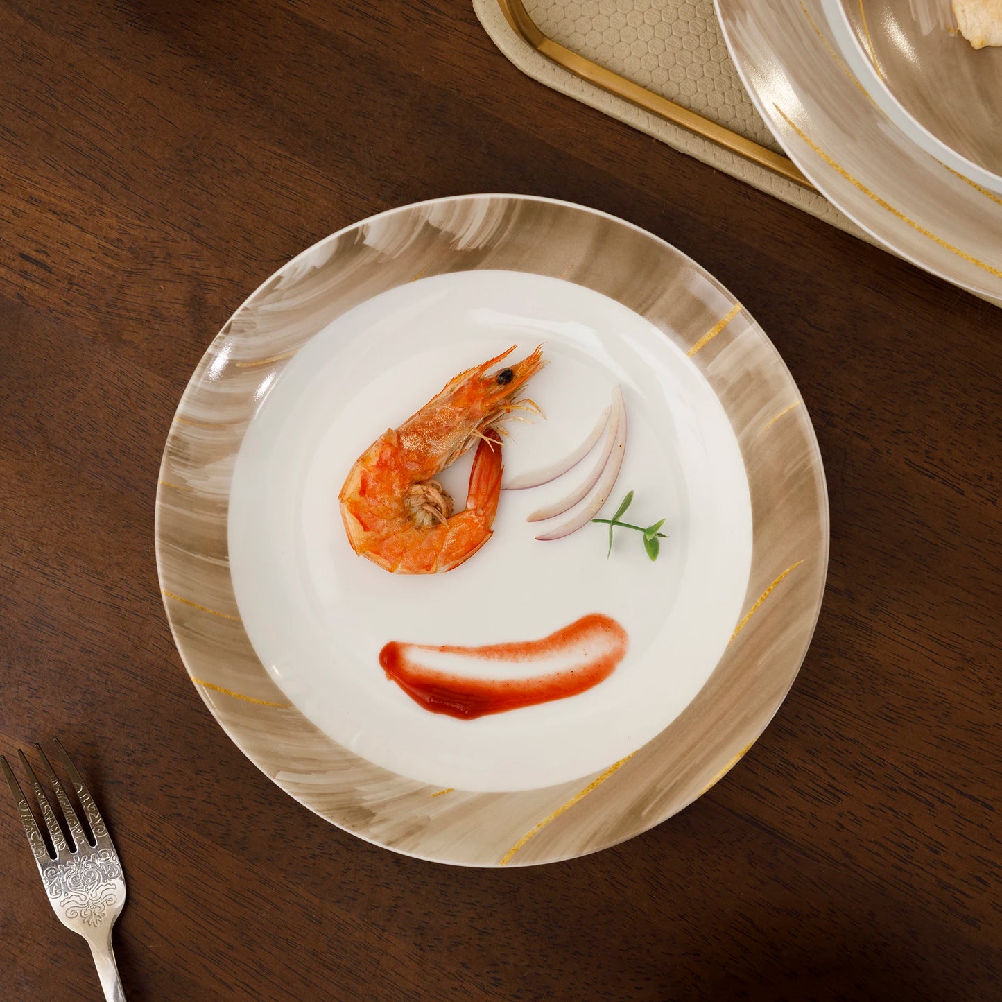 12/24-Piece Luxury Ceramic Bowl and Plate Set Floating Cloud Pattern Porcelain Dinnerware Set Permium Ceramic Kitchen Tableware