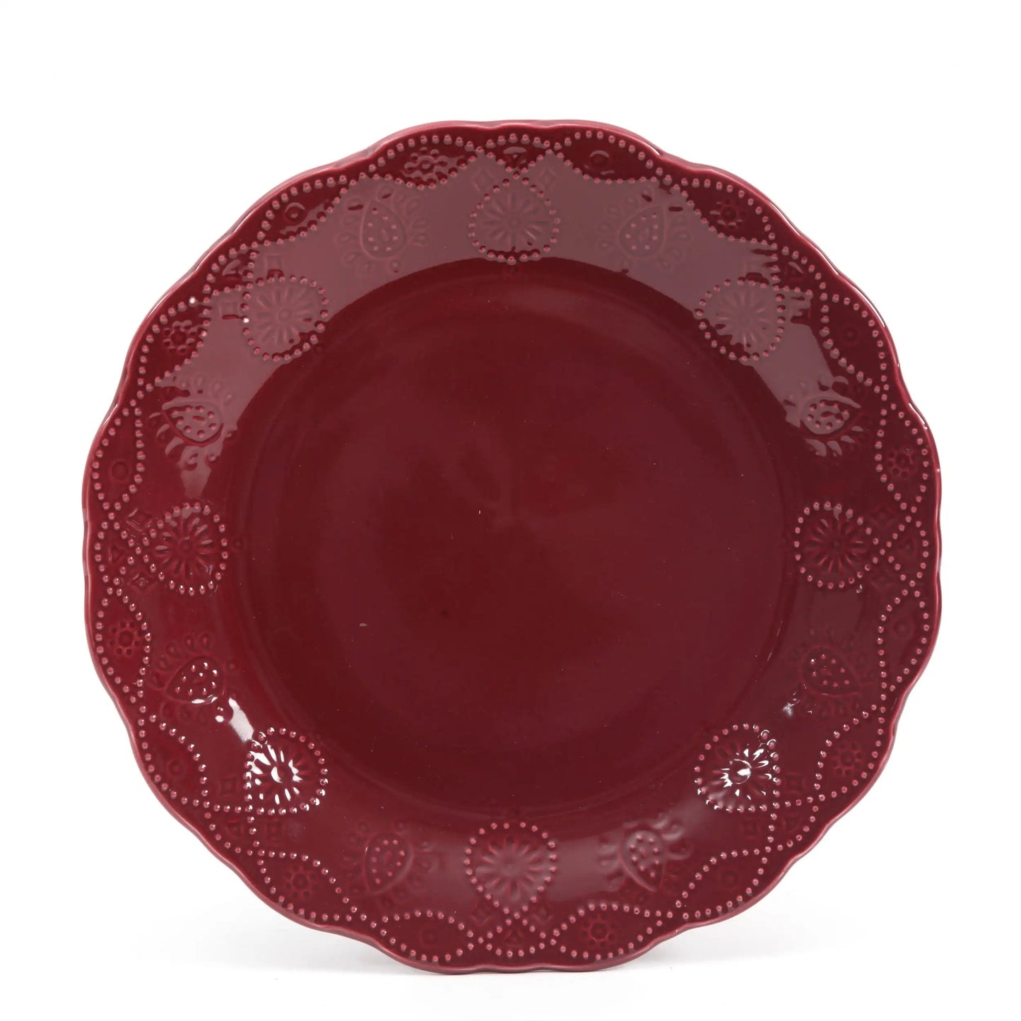 Lace 12-Piece Dinnerware Set, Plum
