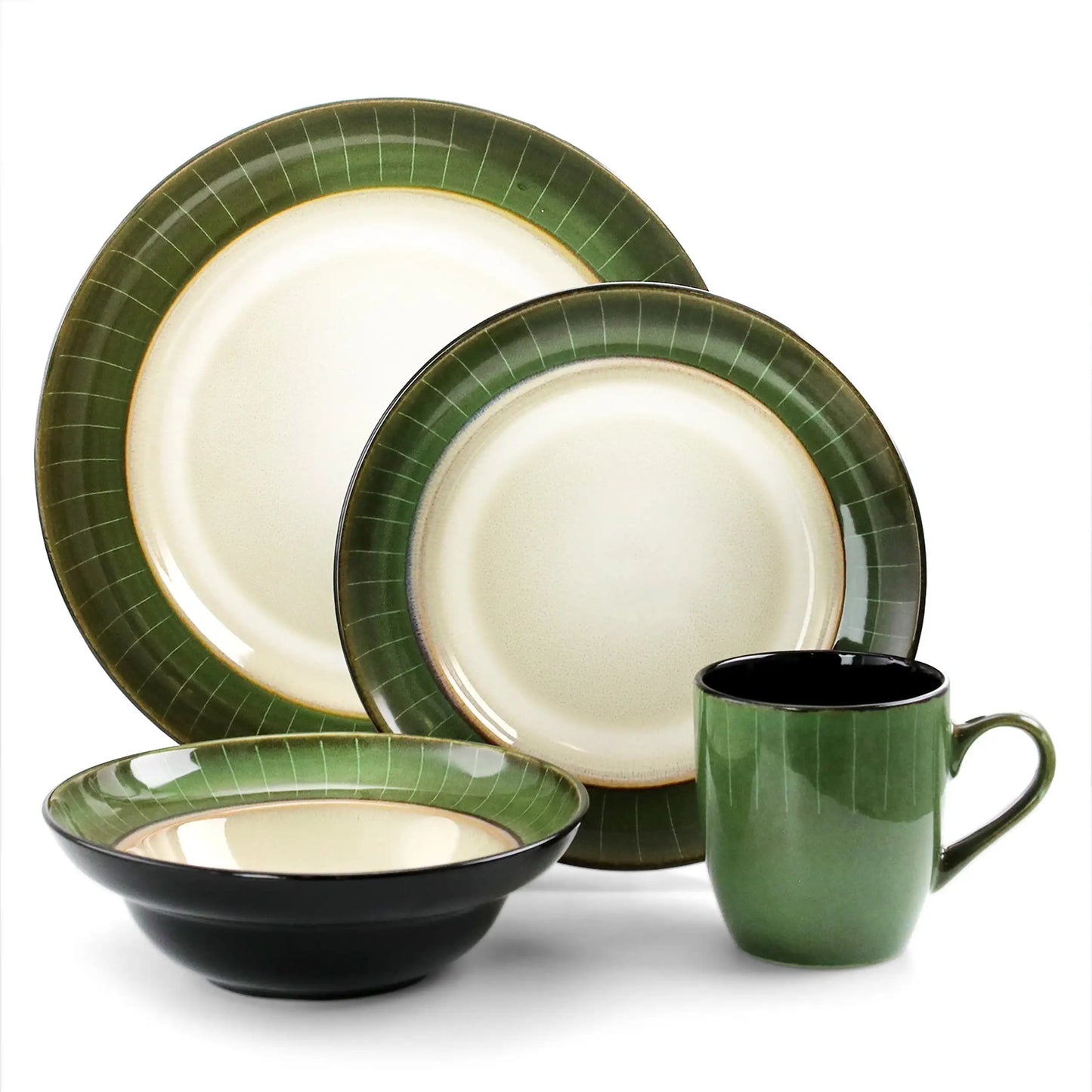 Grand Jade 16 Piece Stoneware Dinnerware Set