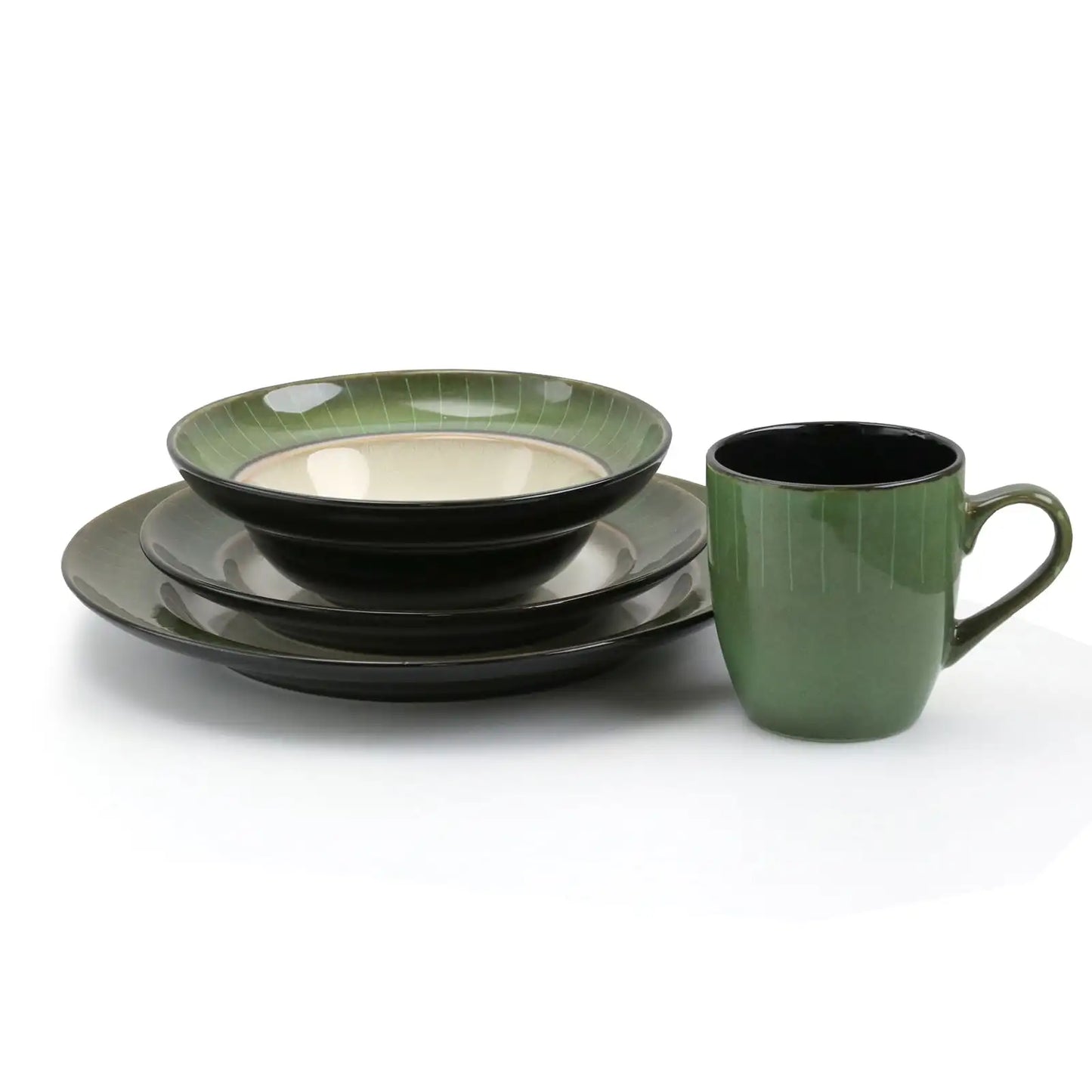 Grand Jade 16 Piece Stoneware Dinnerware Set