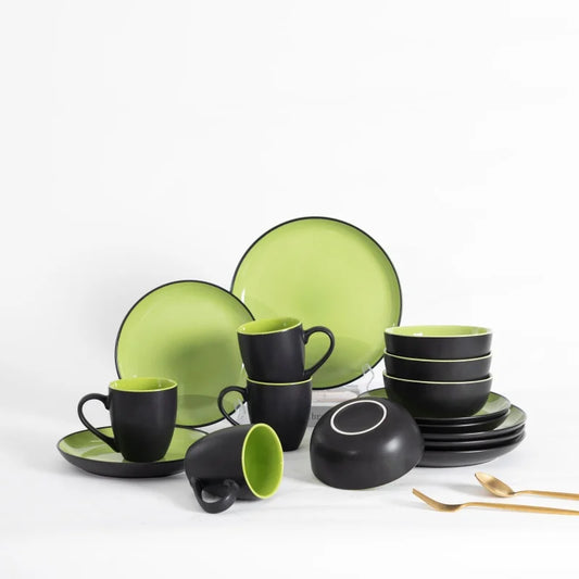 Collection 16Pcs Dinnerware Set with Bowls Plates and Cups,Kitchen and Dining,Service for 4