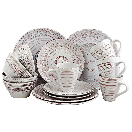Ocean Breeze 16-Piece Dinnerware Set, Cream