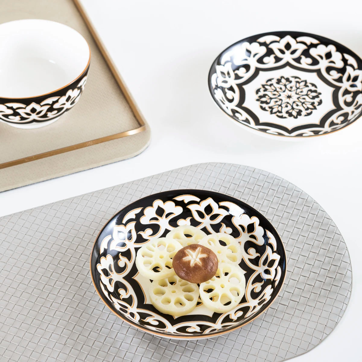 Dinnerware Set for 4-8,Plates and Bowls,Handmade Reactive Glaze Dishes Set,Chip Resistant and Scratch Resistant | Oven
