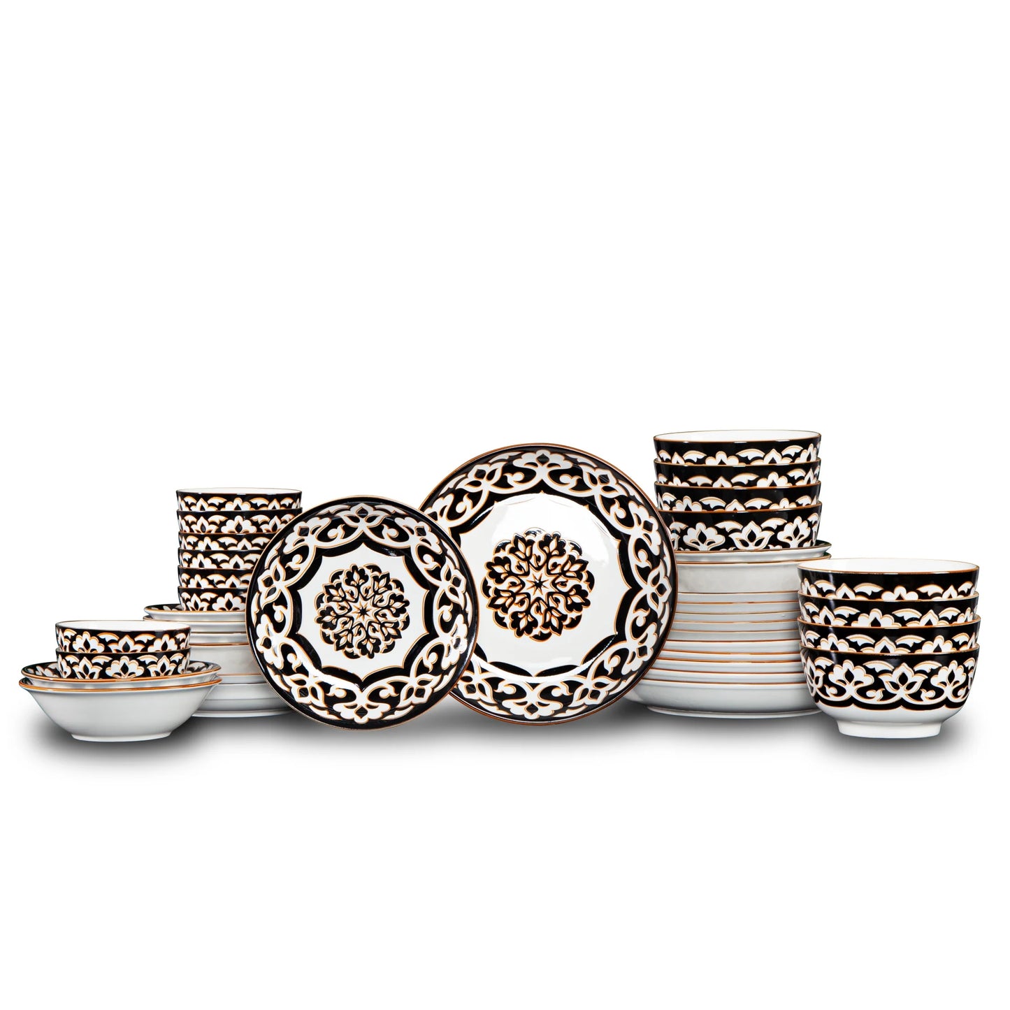 Dinnerware Set for 4-8,Plates and Bowls,Handmade Reactive Glaze Dishes Set,Chip Resistant and Scratch Resistant | Oven